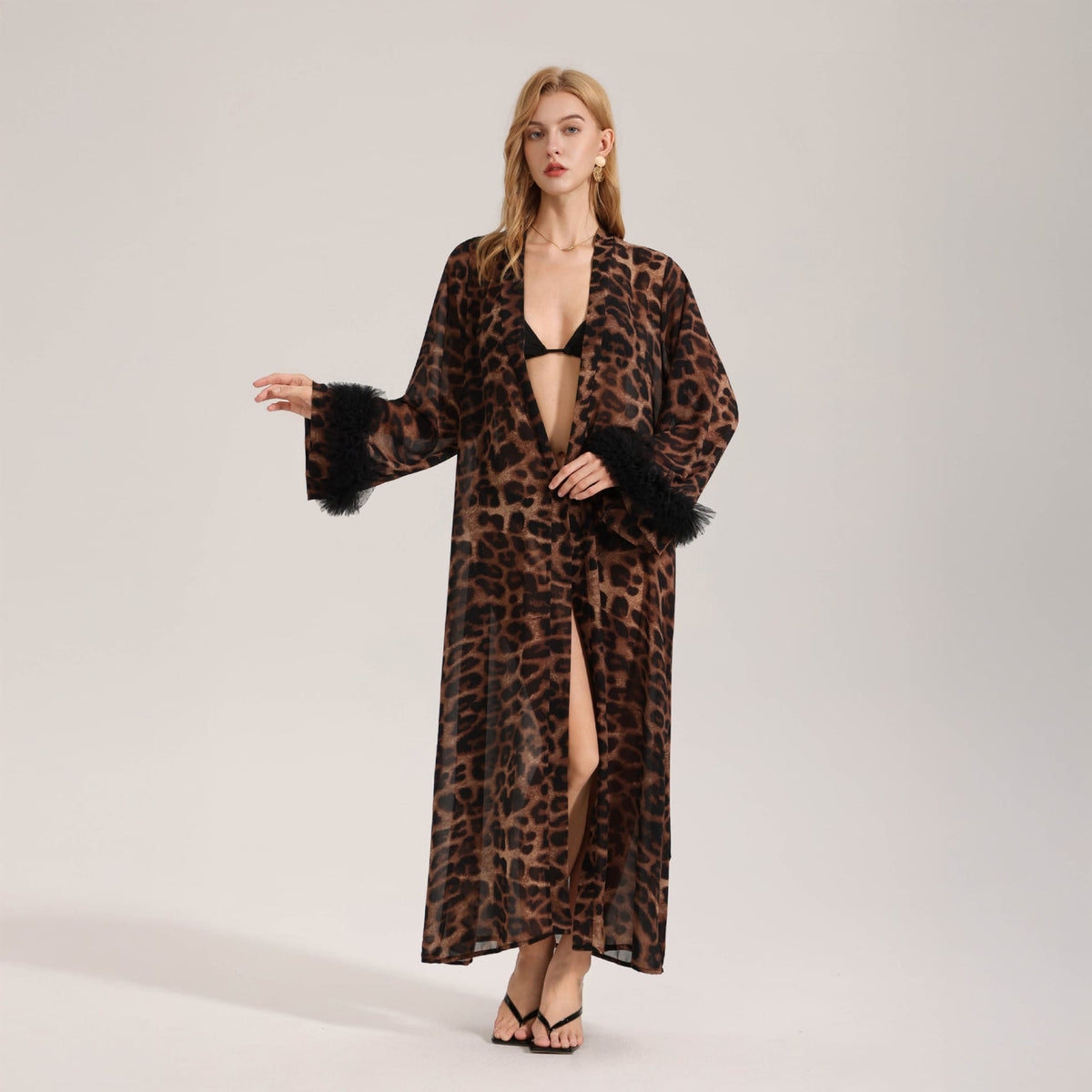 Leopard Print Nightgown Sleepwear for Women