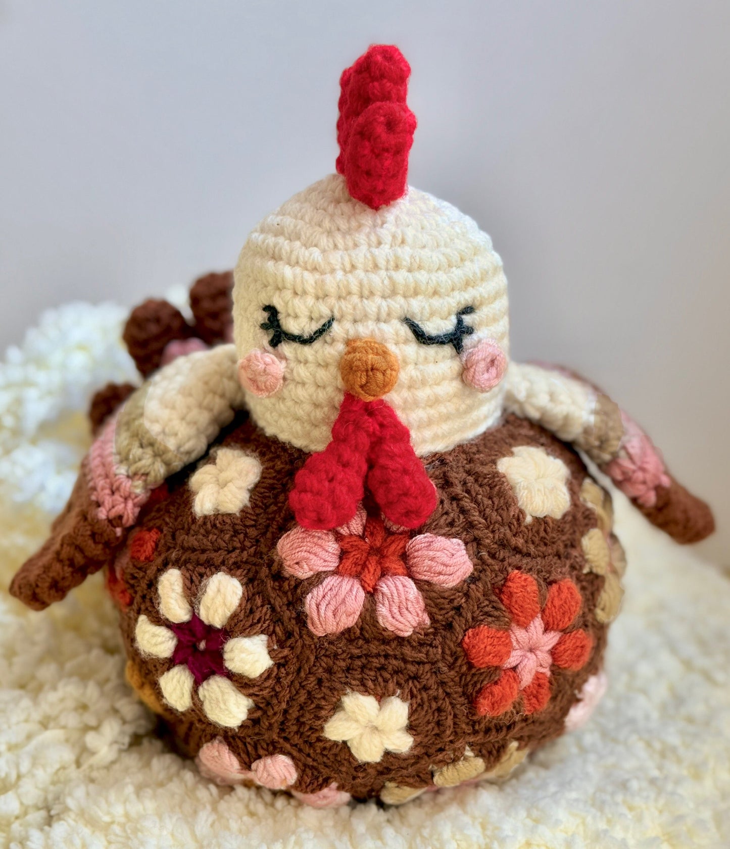 Hen African flowers Crochet Pattern