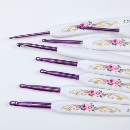 Flower Blue And White Porcelain Aluminum Crochet Hook