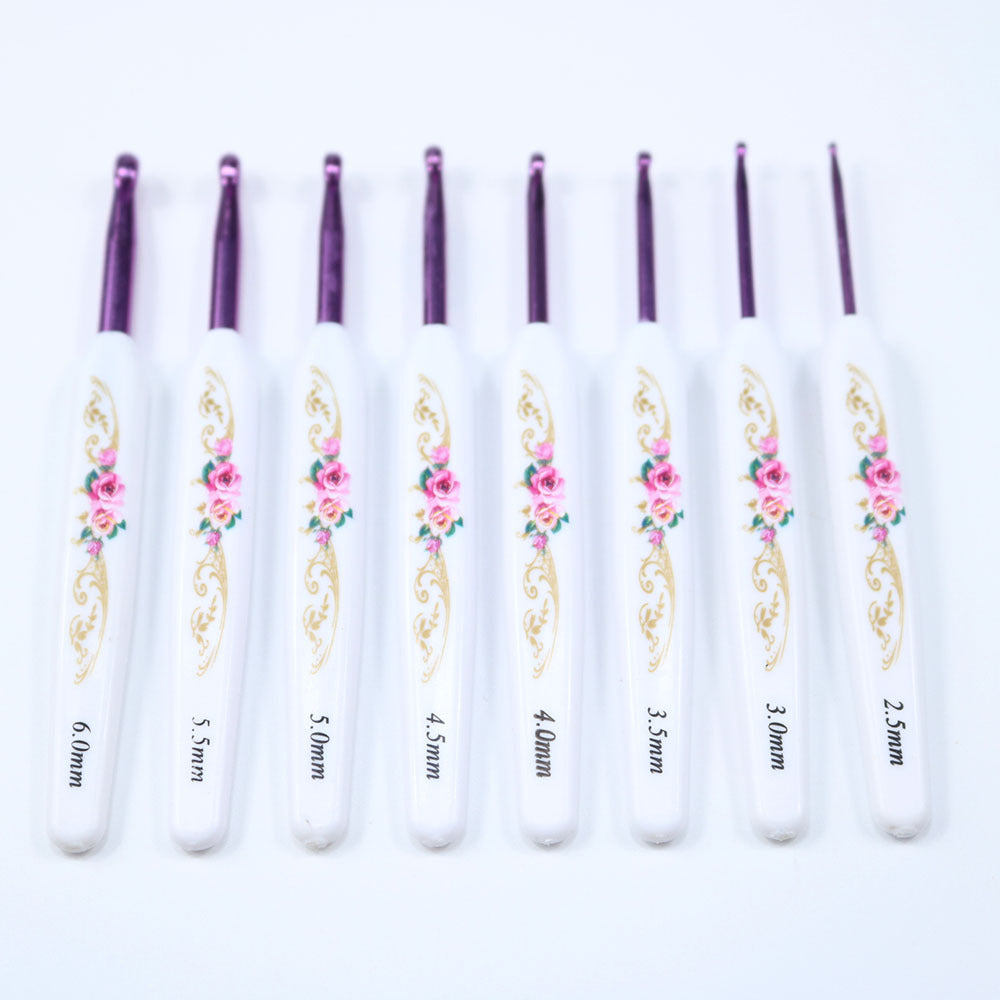 Flower Blue And White Porcelain Aluminum Crochet Hook