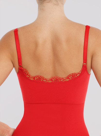 Seamless Lace Cami Bodysuit with Waist Shaping