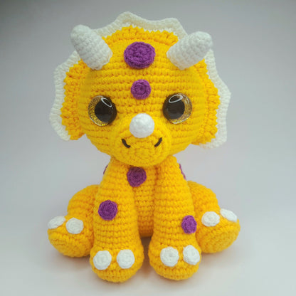 Baby Triceratops Dino Crochet Pattern