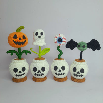 Halloween Skull Planter Set Crochet Pattern