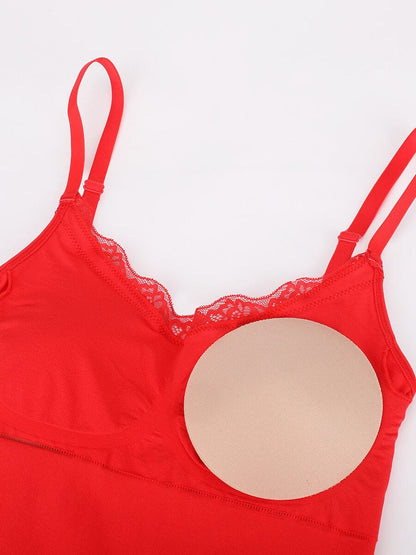 Seamless Lace Cami Bodysuit with Waist Shaping