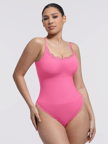 Seamless Lace Cami Bodysuit with Waist Shaping