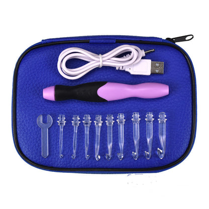 9 Plastic LED Glowing Crochet Hooks With Accessories