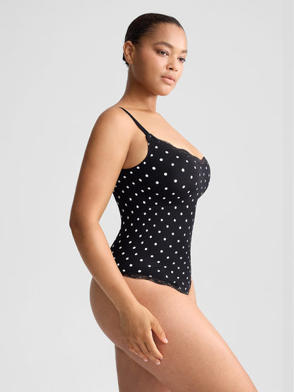 Seamless Lace Cami Bodysuit with Waist Shaping