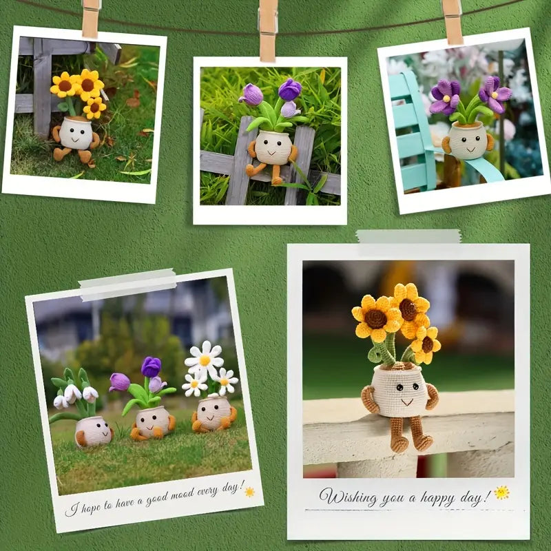 5 Potted Flowers Set Crochet Pattern