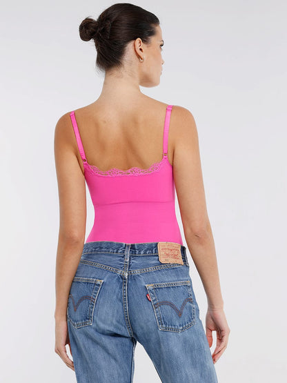 Seamless Lace Cami Bodysuit with Waist Shaping