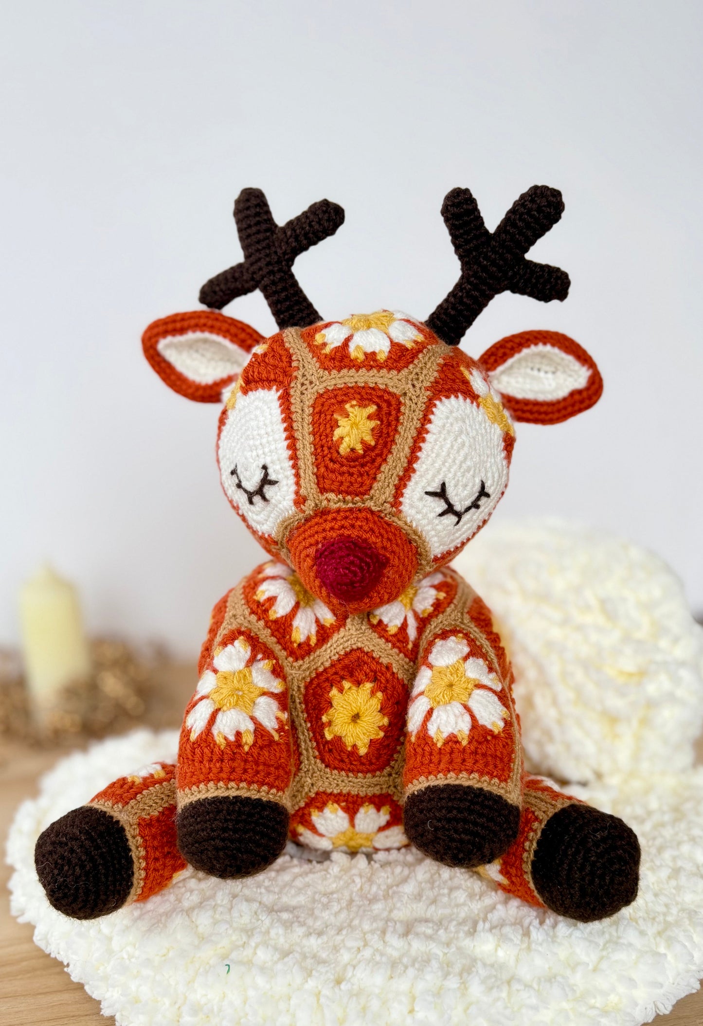 Reindeer African flowers Crochet Pattern