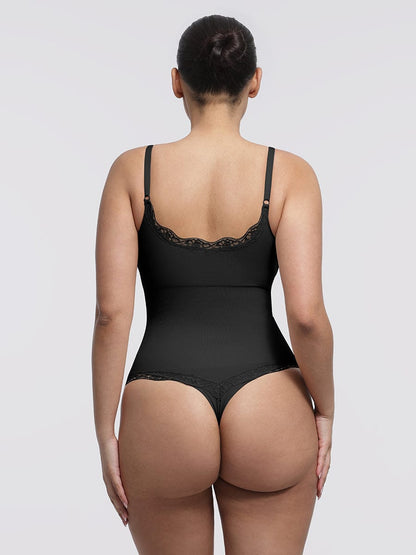 Seamless Lace Cami Bodysuit with Waist Shaping