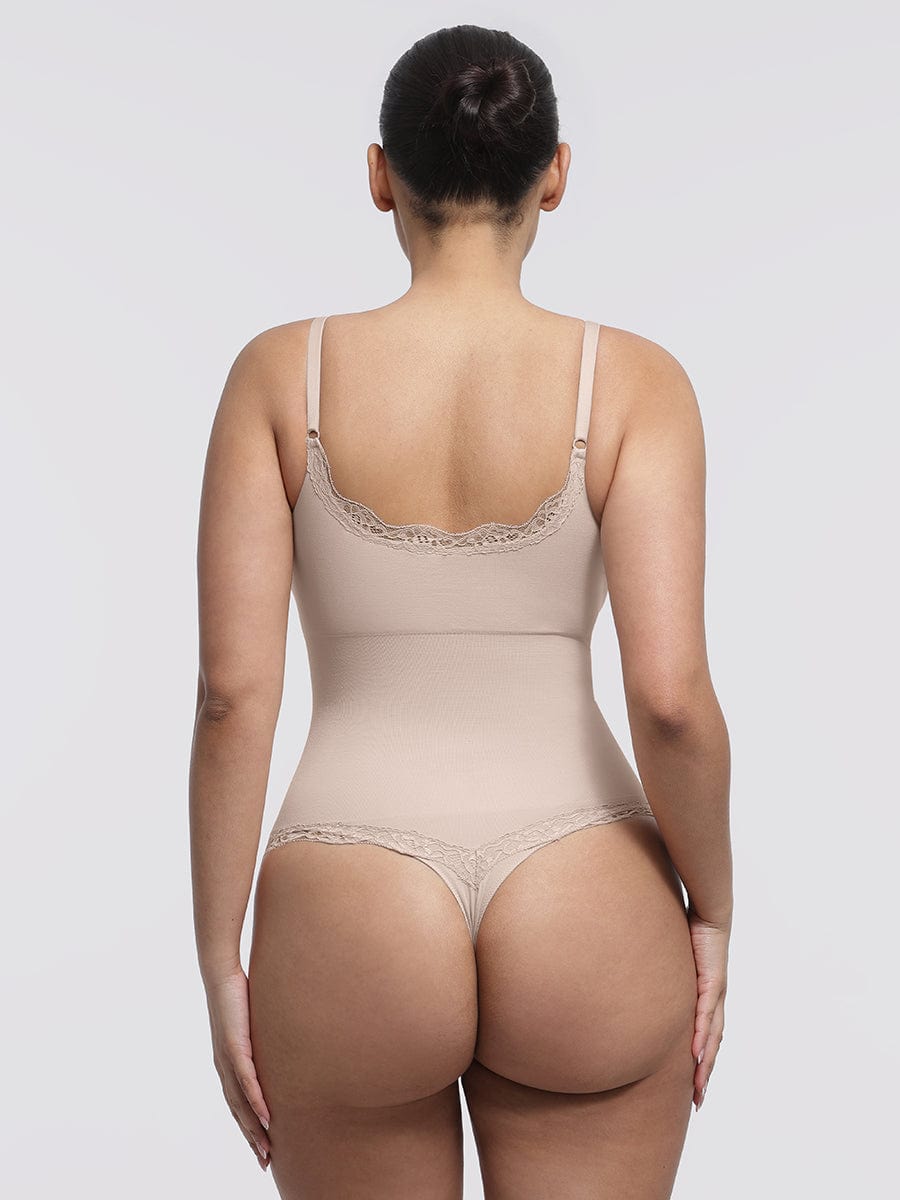 Seamless Lace Cami Bodysuit with Waist Shaping