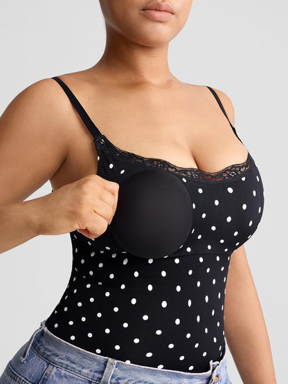 Seamless Lace Cami Bodysuit with Waist Shaping