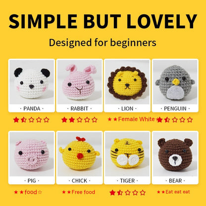 English Tutorial Hand-woven Diy Crochet Material Package Wool Ball Doll Pendant Toy