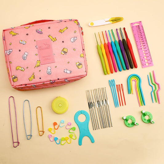 Beginner Crochet Suit Multi-color Storage Bag