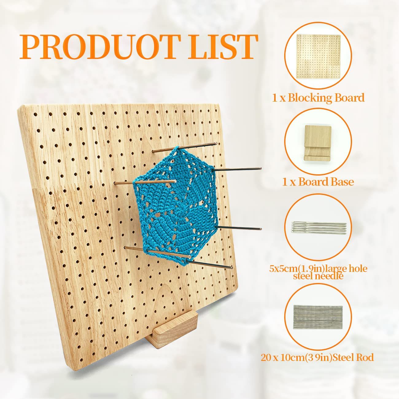 Oak Crochet Bamboo Woven Board