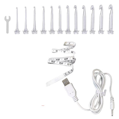 LED Luminous Fish Handle Interchangeable Head Crochet Set