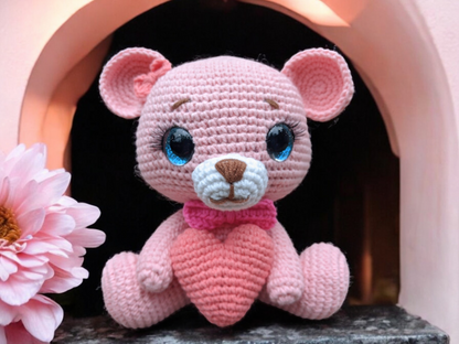 Bella The Bear Crochet Pattern - Valentine's Day Gift