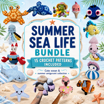 Summer Sea life Crochet Patterns Bundle