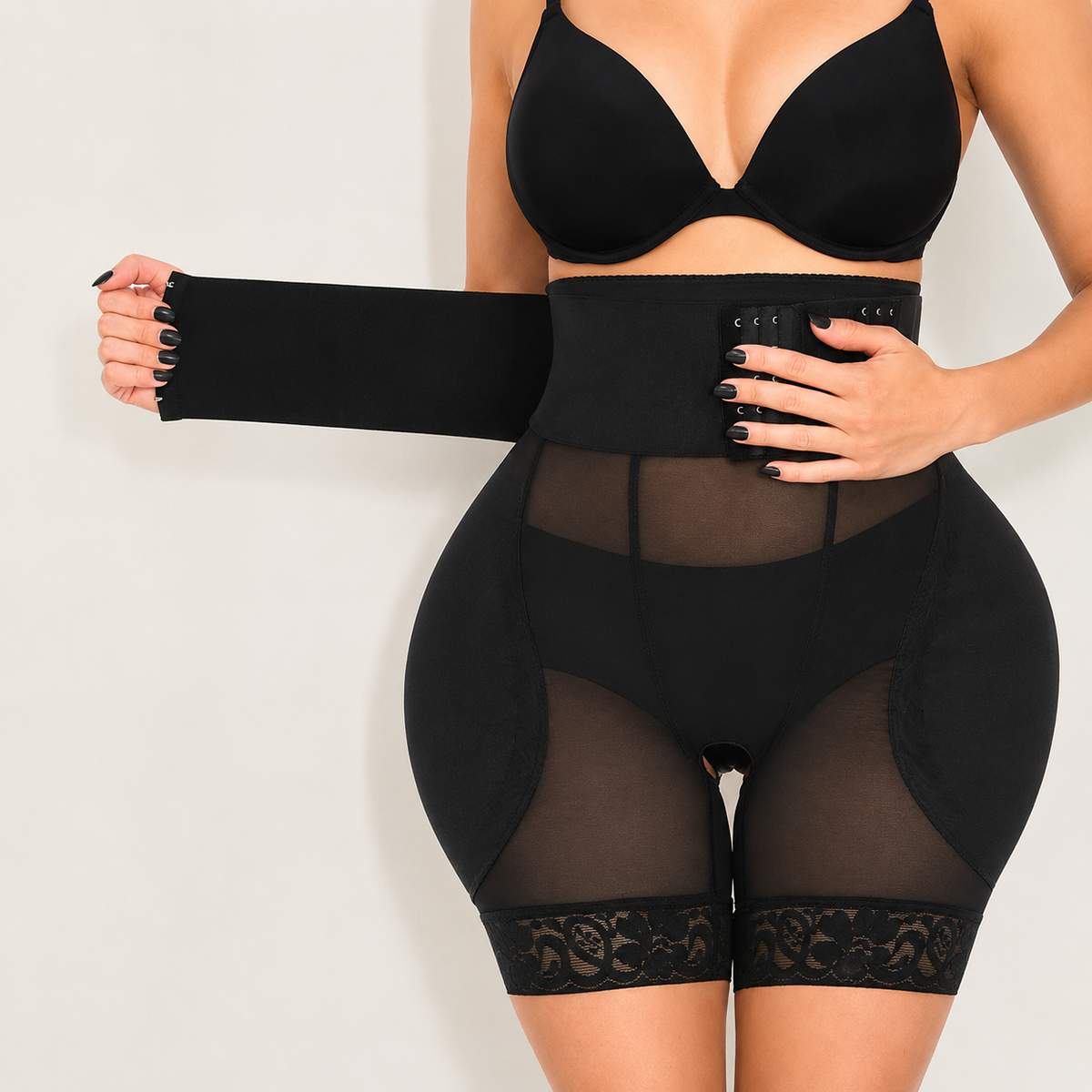 Tummy Control Shaper Shorts with Waist Band and Open Gusset
