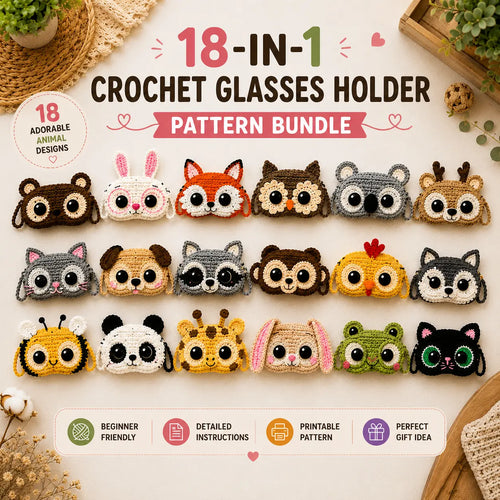 18 in 1 Crochet Glasses Case Pattern