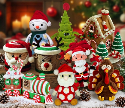 8 in 1 Christmas Crochet Patterns Bundle + FREE GIFT 🎁