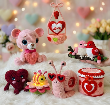 7 in 1 Valentine’s Crochet Patterns Bundle + FREE GIFT 🎁