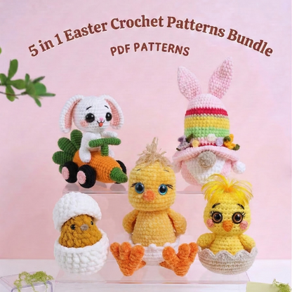 5 in 1 Easter Crochet Patterns Bundle + Gift 🎁