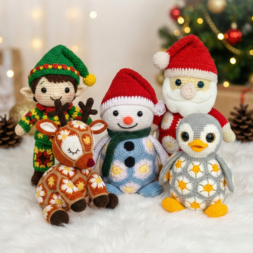 Christmas African flowers Crochet Pattern Collection