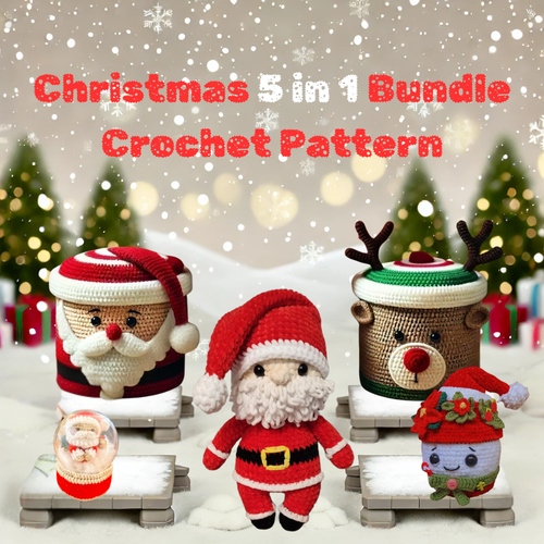 Christmas 5 in 1 Bundle Crochet Pattern + FREE GIFT 🎁
