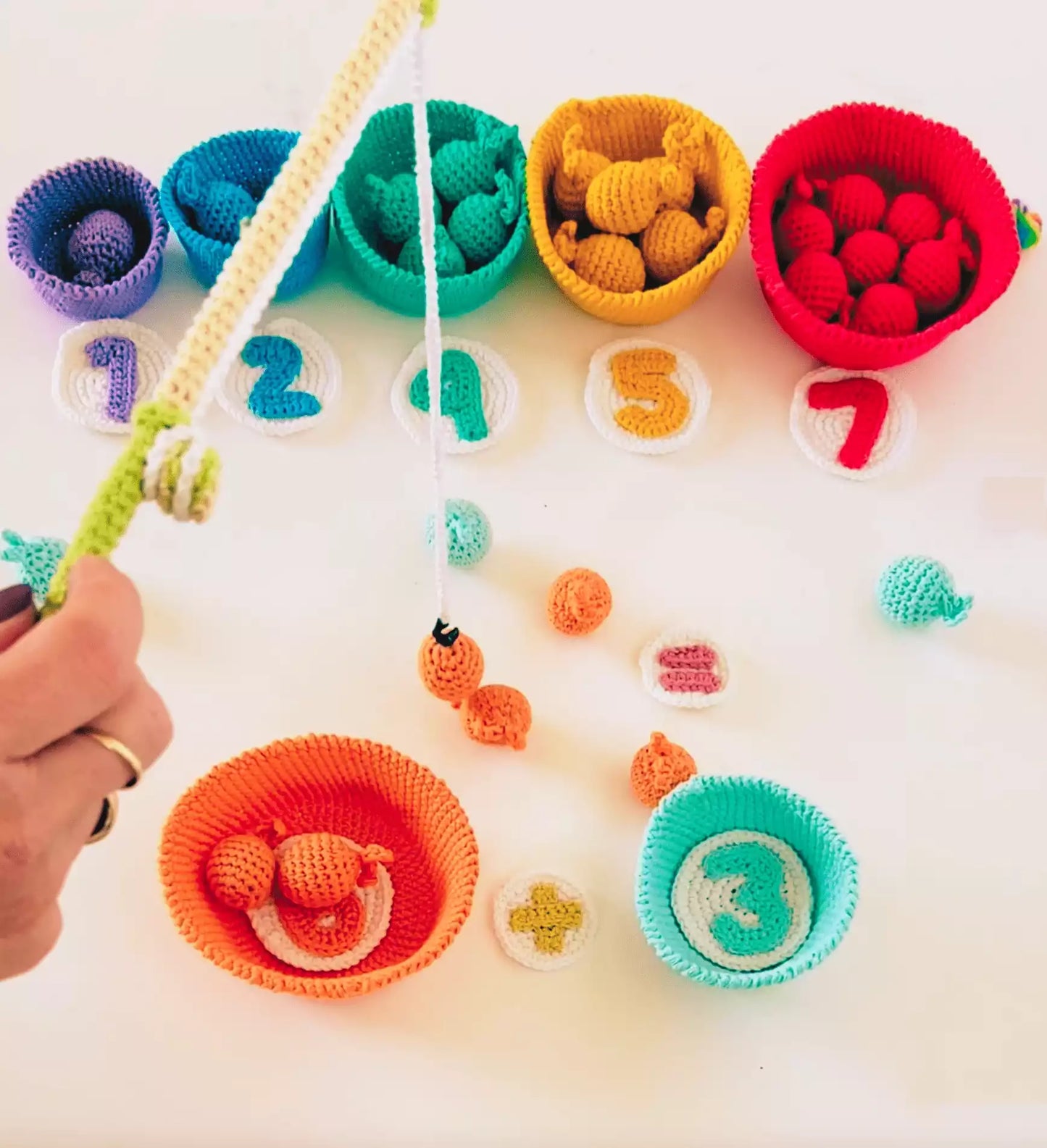 Crochet Counting Fishing Game Pattern - Educational and Engaging DIY Toy