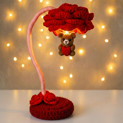 Rose Lamp with levitating Bear Crochet Pattern