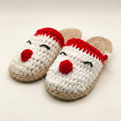 4 Christmas Slippers Crochet Patterns Set