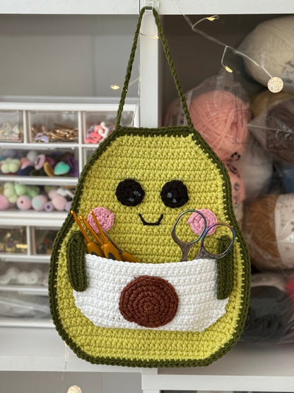 3-in-1 Hanging Pocket Organizers Crochet Pattern | Frog, Fox & Avocado Wall Decor