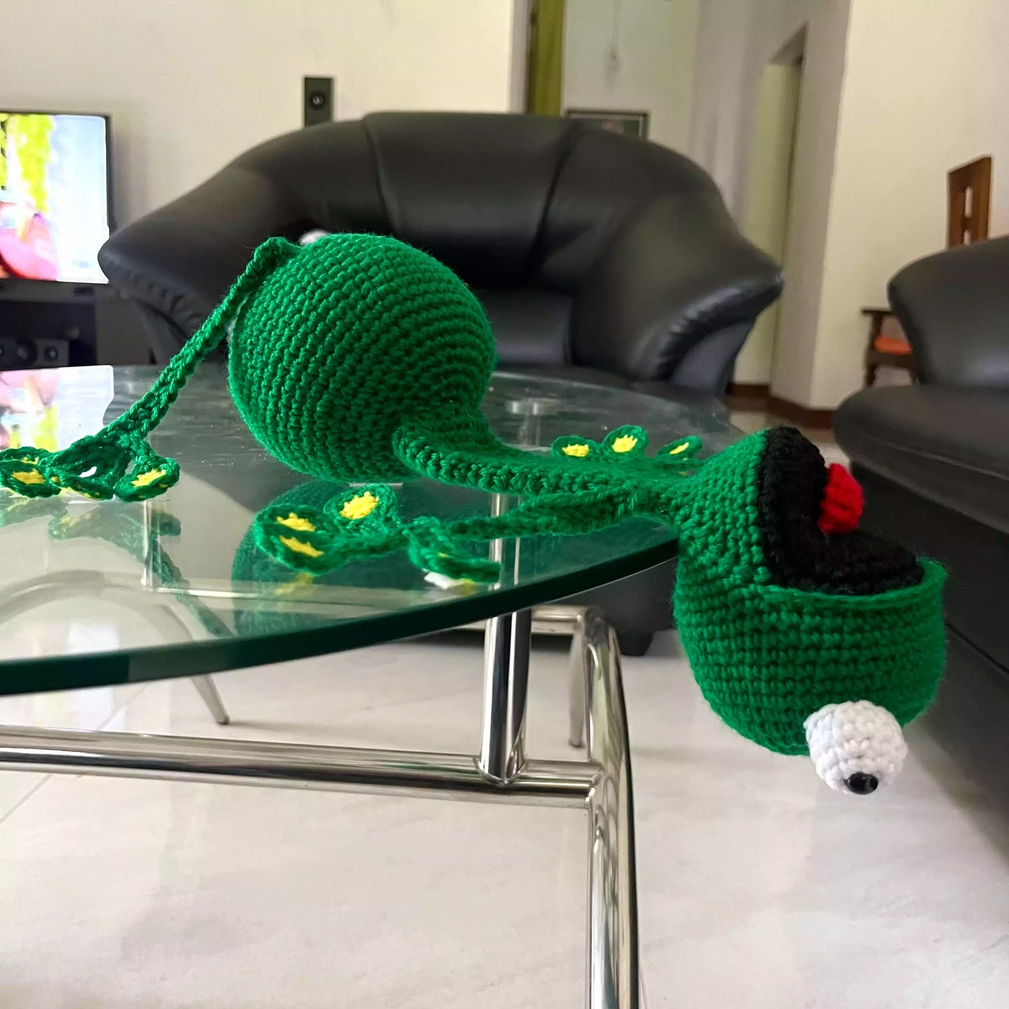 Crochet Squashed Frog Door Stopper Pattern - Quirky and Functional Design