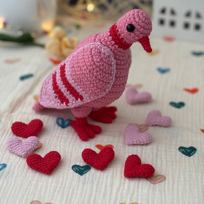 Valentine’s Pocket Dove with hidden hearts Crochet Pattern