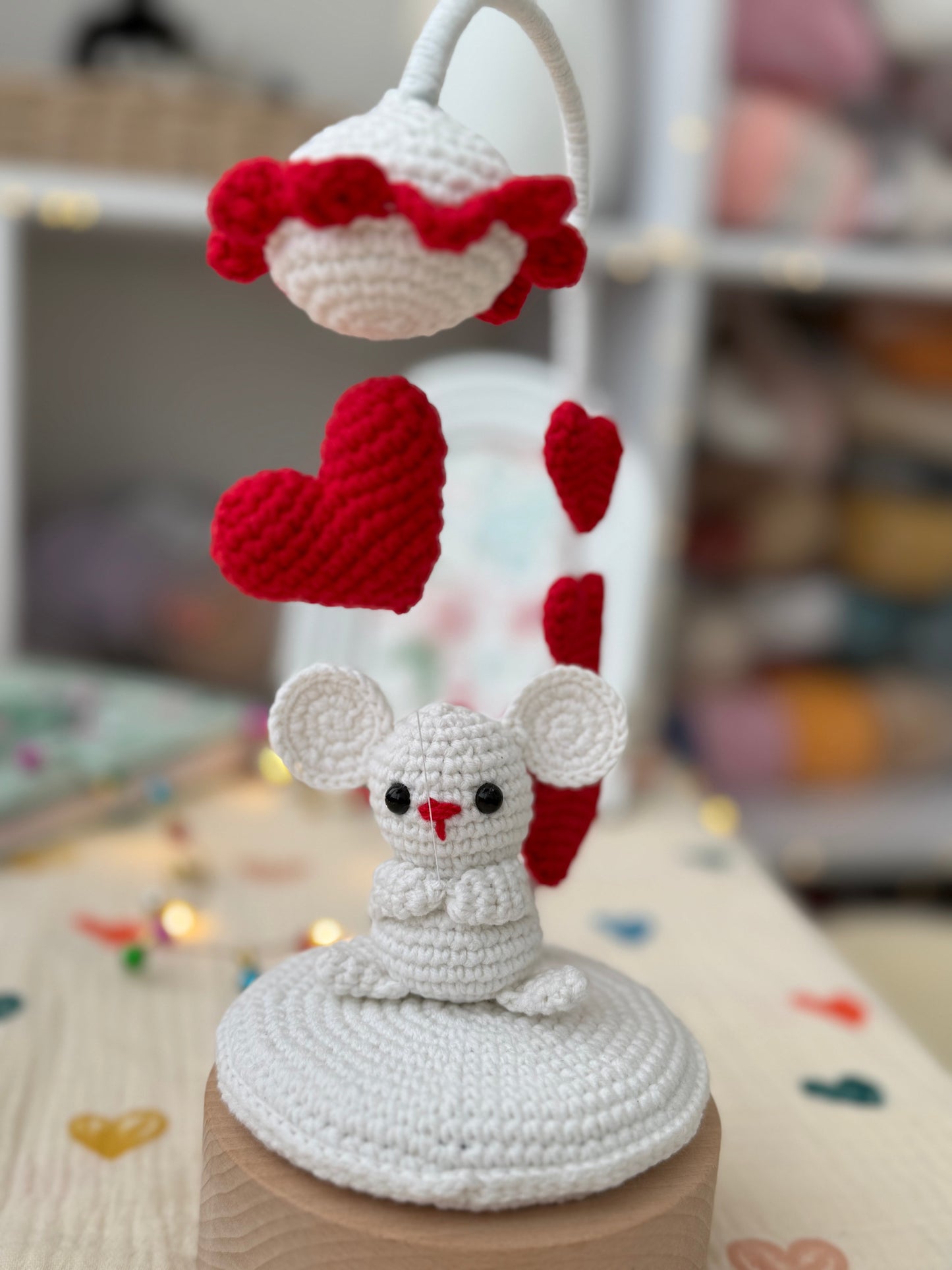 Levitating Heart Mouse Amigurumi Crochet Pattern