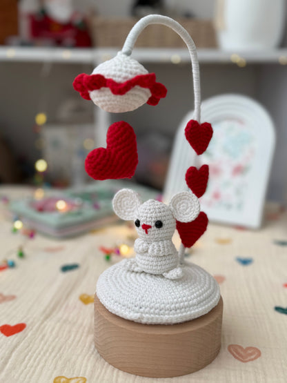 Levitating Heart Mouse Amigurumi Crochet Pattern
