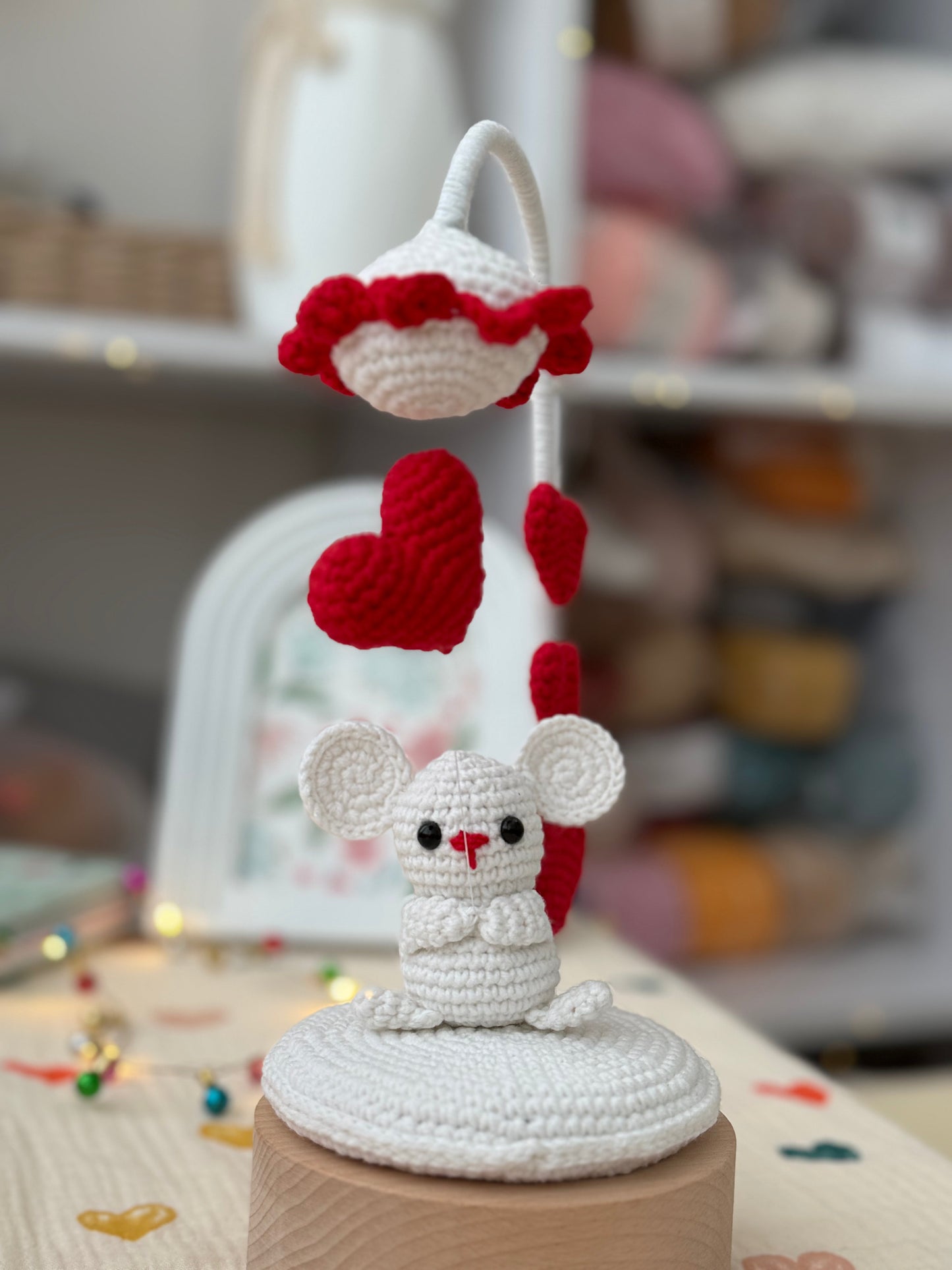 Levitating Heart Mouse Amigurumi Crochet Pattern