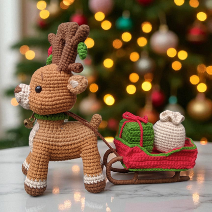 Reindeer with Sleigh Crochet Pattern