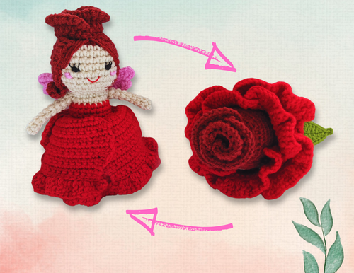 Flip Rose Fairy Amigurumi Crochet Pattern