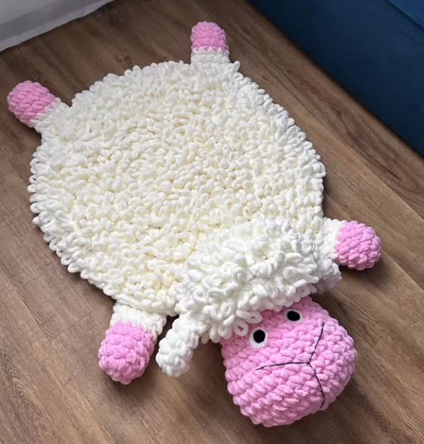 Fluffy Sleepy Sheep Rugs Crochet Pattern