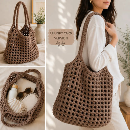 Crochet Mesh Tote Bag Pattern