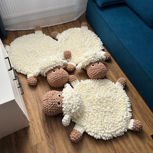Fluffy Sleepy Sheep Rugs Crochet Pattern
