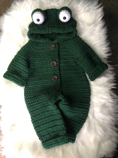Frog Baby Romper Crochet Pattern
