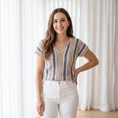 Beginner Friendly Short Sleeve Crochet Blouse