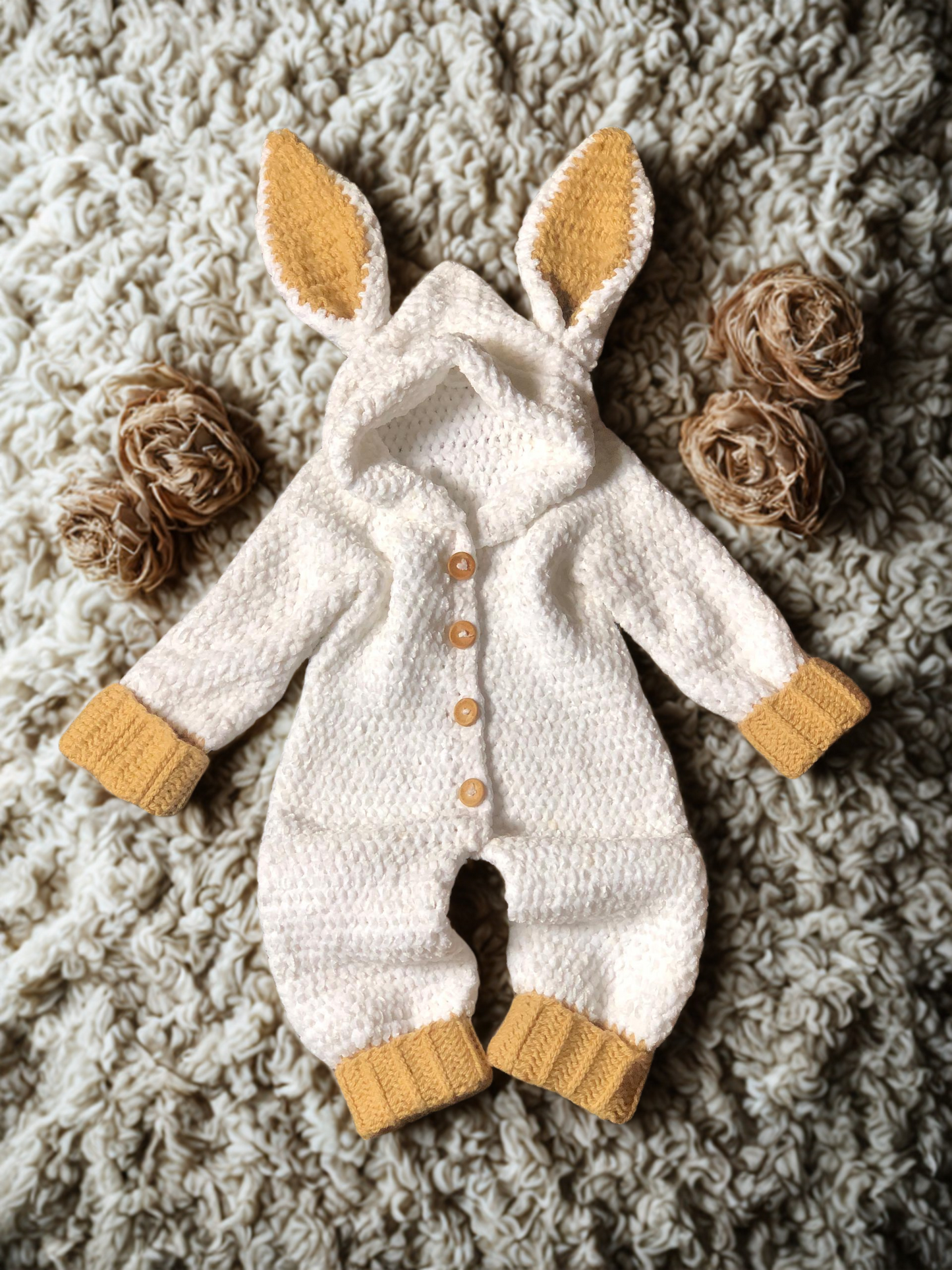 Bunny Baby Jumpsuit, Hat & Shoes Crochet Pattern
