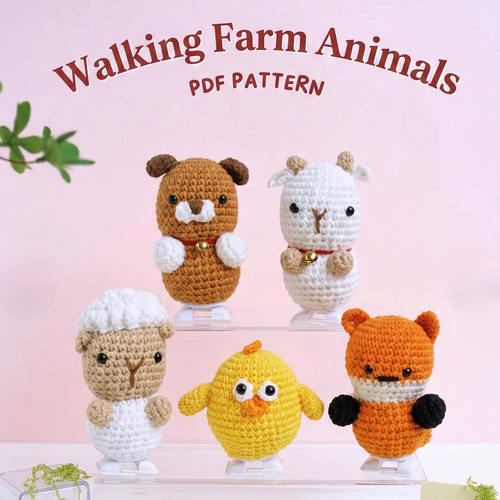 Crochet Walking Farm Animals Pattern – Fun Interactive Toys