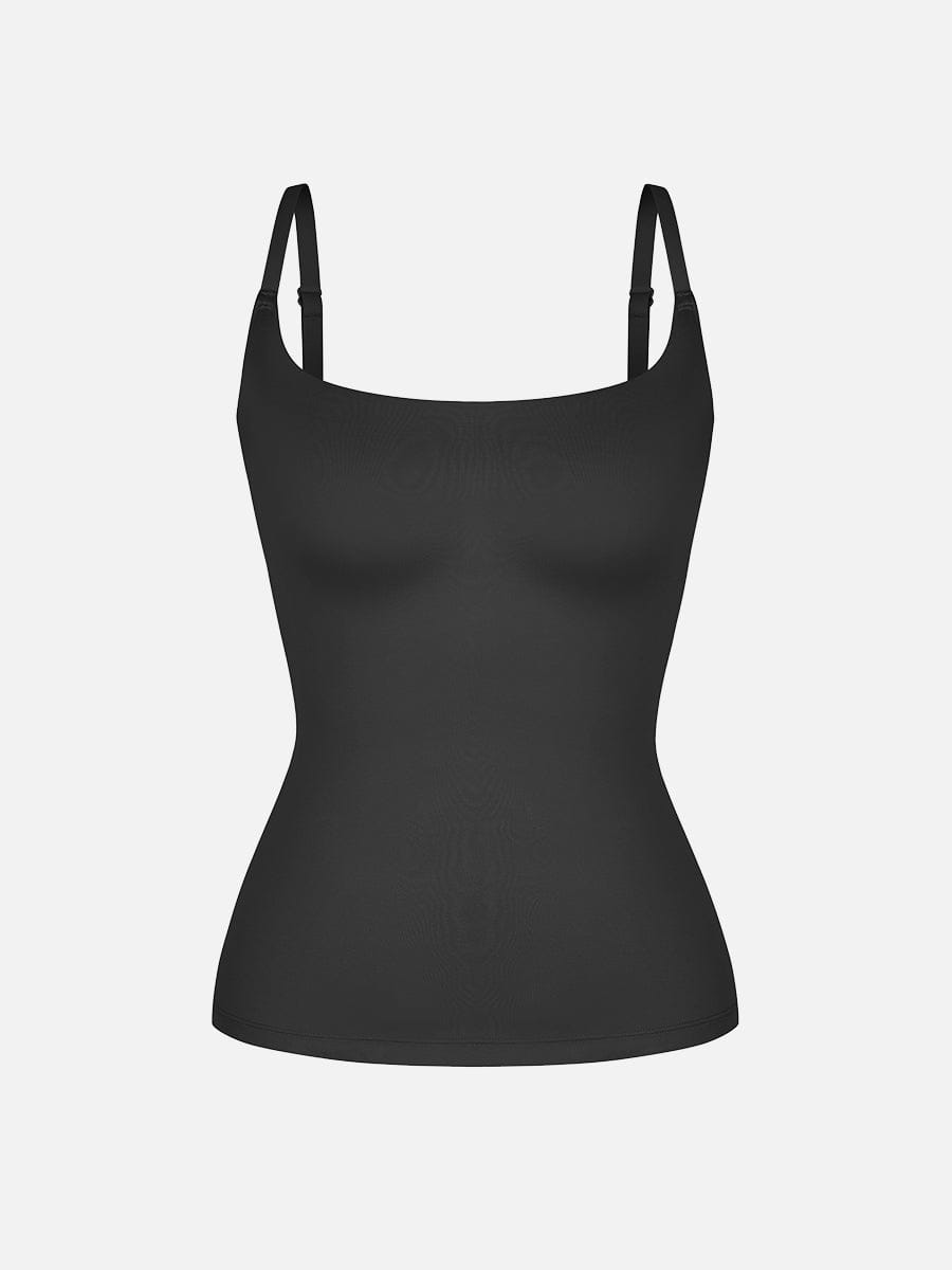 Scoop Neck Tank Top with Light Shaping and Anti-Sheer Bust Lining