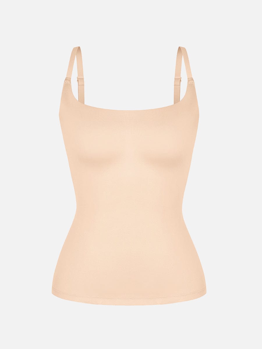 Scoop Neck Tank Top with Light Shaping and Anti-Sheer Bust Lining